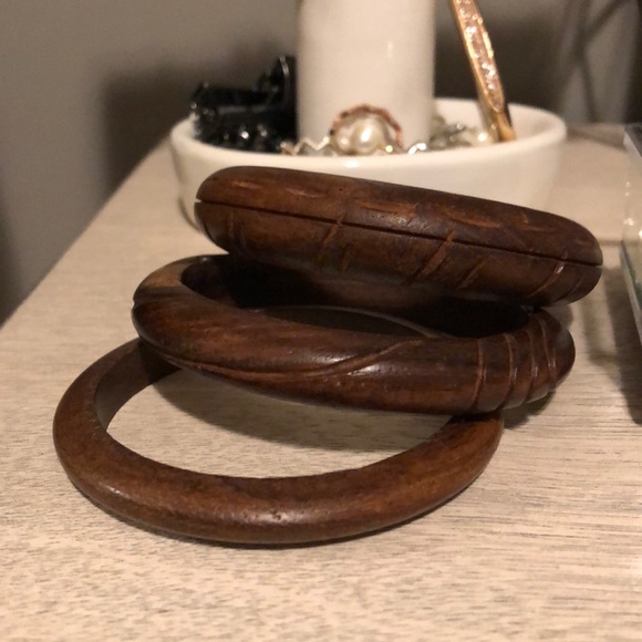 Jewelry - 3 wooden bangle bracelets